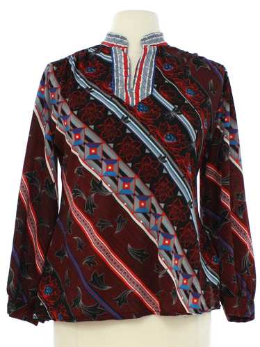 1970's Peggy Lou Womens Hippie Style Tunic Shirt - image 1