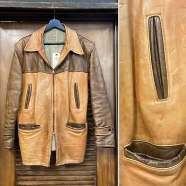 【60s】Euro Vintage Cotton Belted Coat 46 Vintage 1960's Classic Beige Cotton Blend Trench Coat Belted