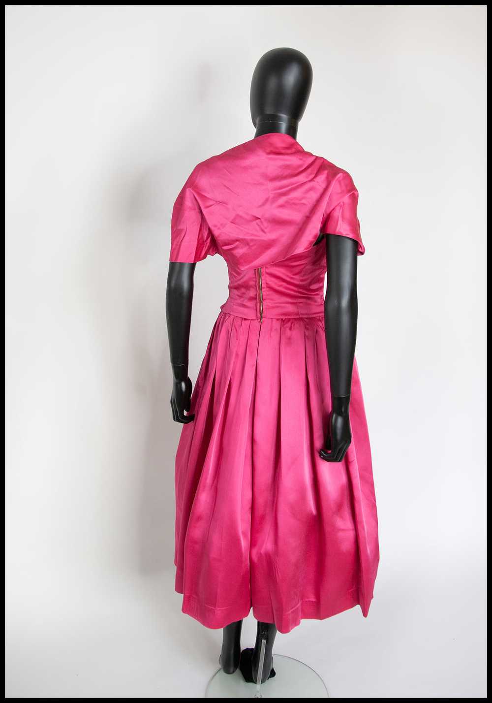 Vintage 1950s Shocking Pink Cocktail Dress - image 11