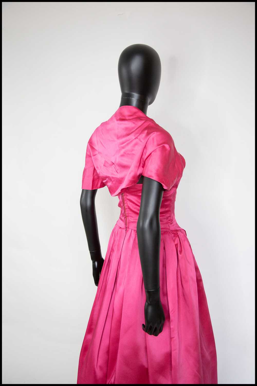 Vintage 1950s Shocking Pink Cocktail Dress - image 12