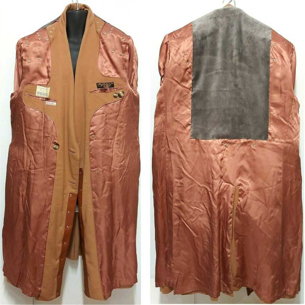 Handmade Upcycled Vtg 80s Wool Coat Tailored Leat… - image 4