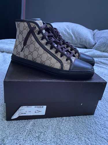 Gucci California Gg Pu Stars Fabric Hightop Sneaker in Blue for Men