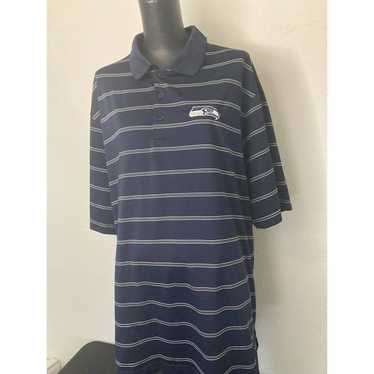 Antigua Antigua Seahawks Polo Shirt Blue 2XL Strip