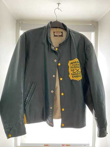 70s green leather jacket - Gem