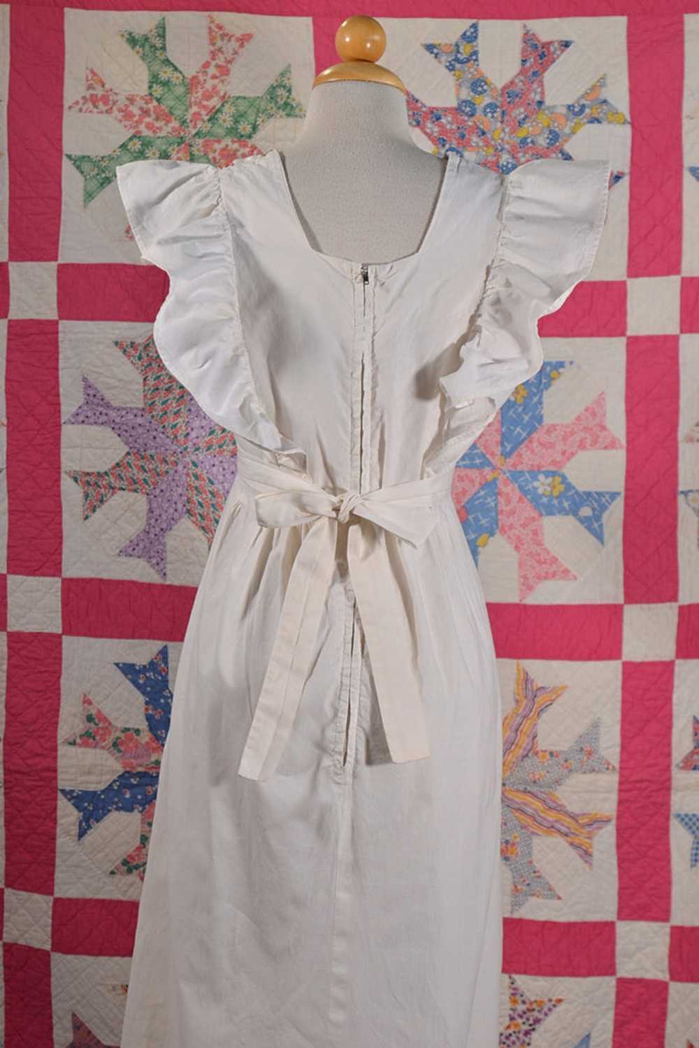 Vintage 60s Cottagecore Apron Pinafore Maxi Dress… - image 7