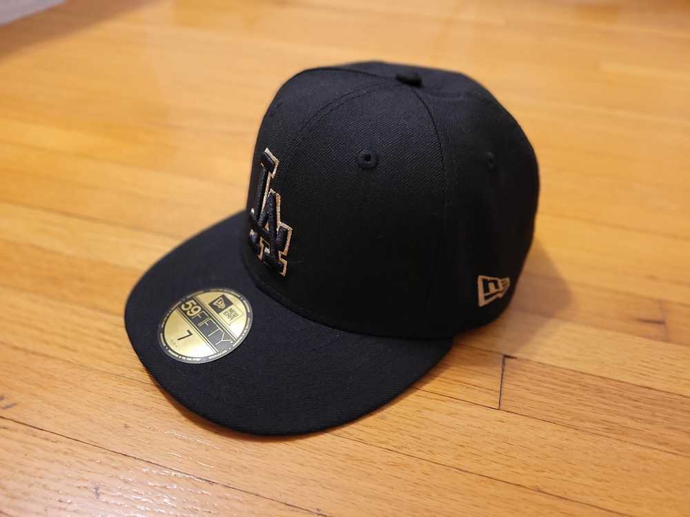New Era New Era All Black Fitted LA Baseball Cap - image 1
