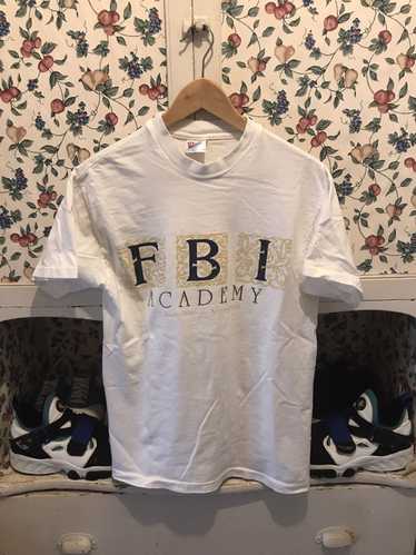 80s FBI Academy Baseball Shirt Unisex Small Vintage V Neck 