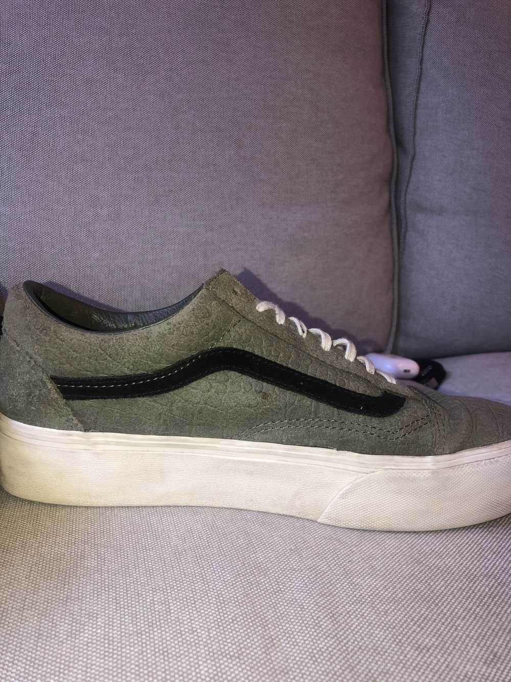 Vans Vans Crocodile Suede Olive Platform Sneakers - image 1