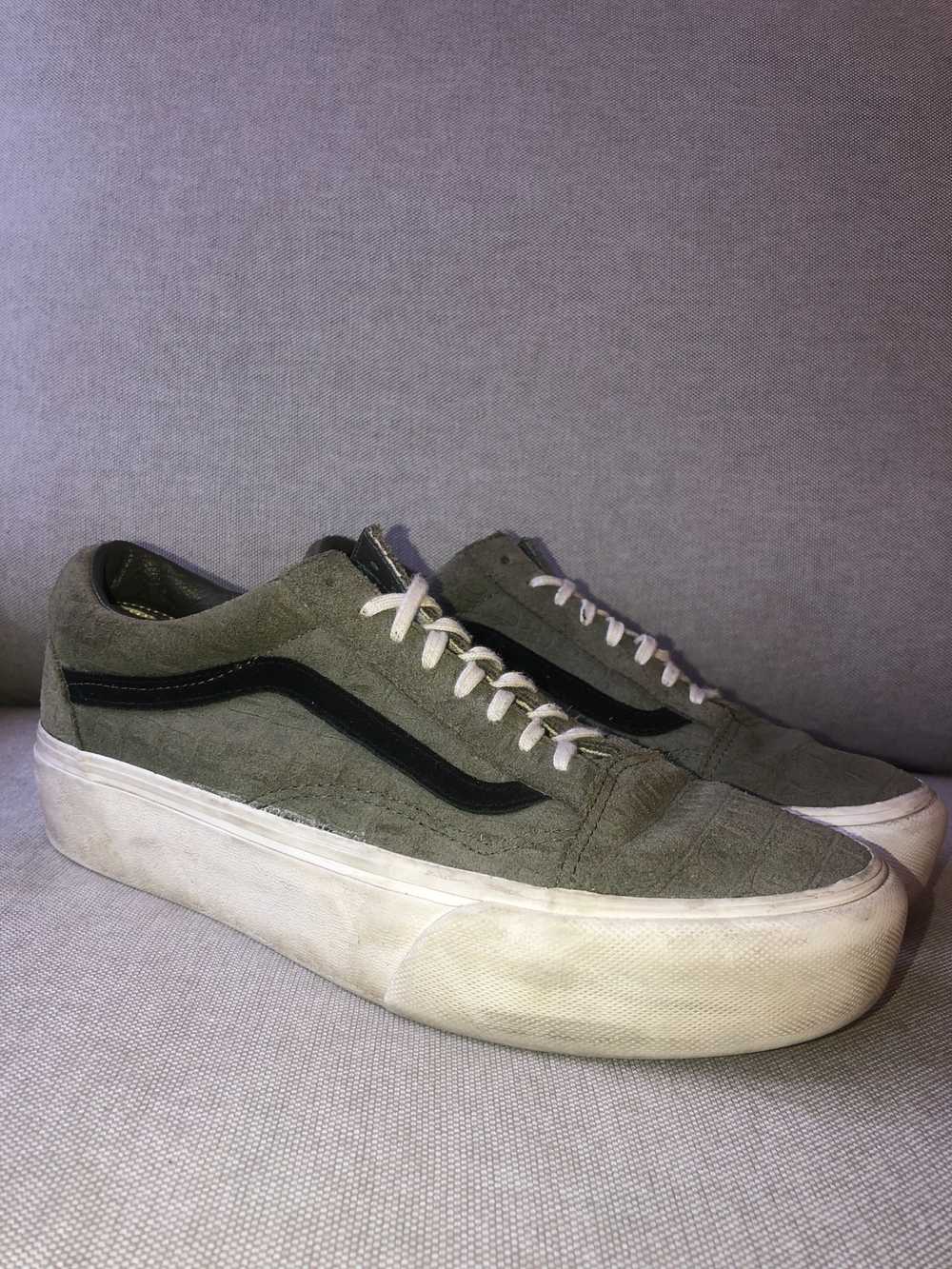 Vans Vans Crocodile Suede Olive Platform Sneakers - image 2