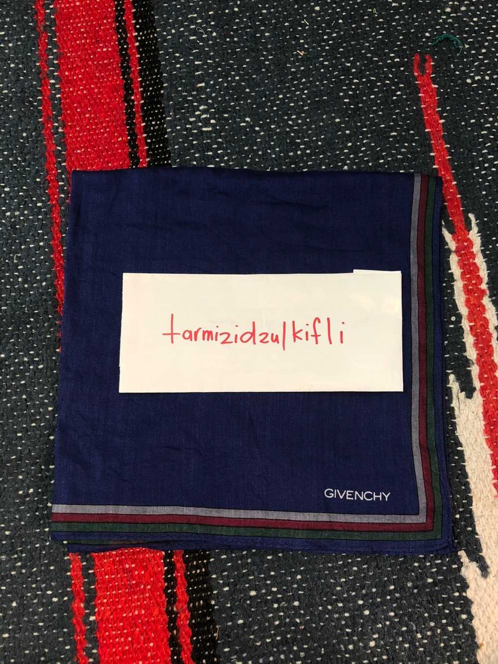 GIVENCHY popular handkerchief handky bandana small logo.. pocket square..