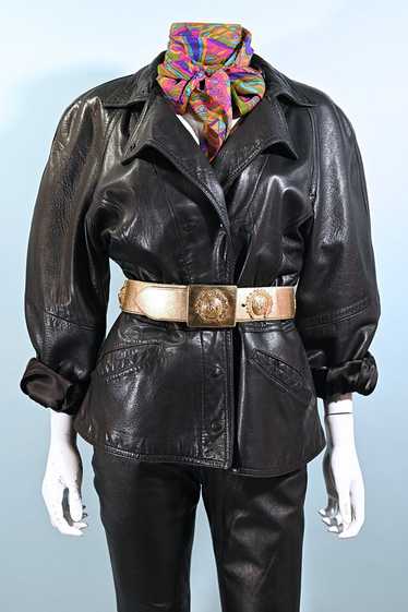 Vintage 80s Soft Black Leather Jacket, Bergdorf Go