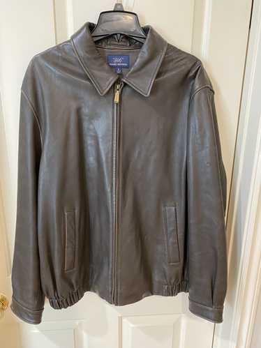 Brooks Brothers Brown Leather Bomber Jacket