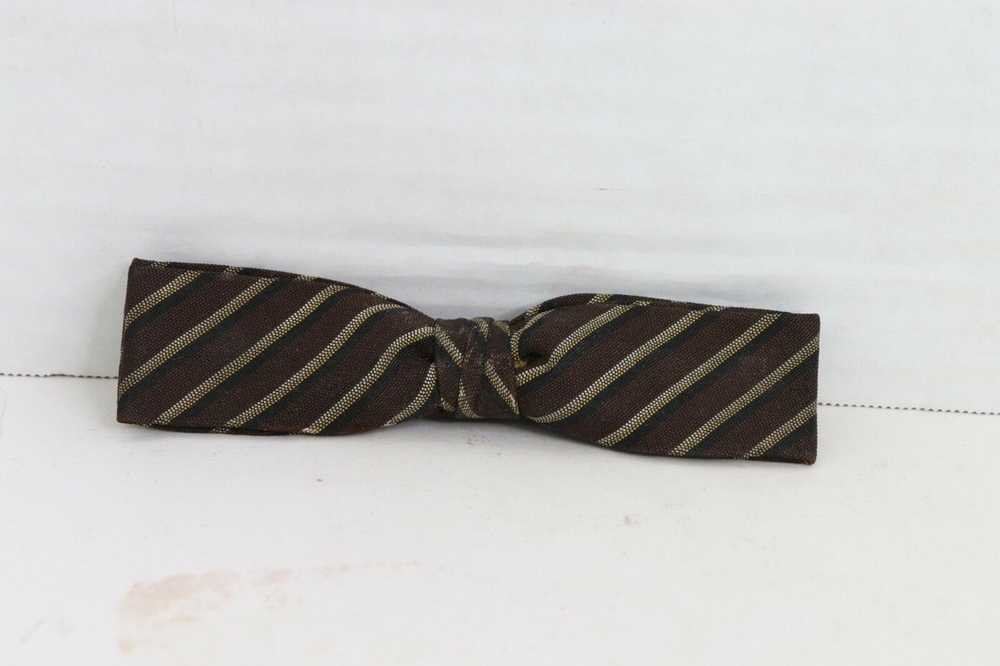 Vintage Vintage 80s Rockabilly Silk Striped Clip … - image 3