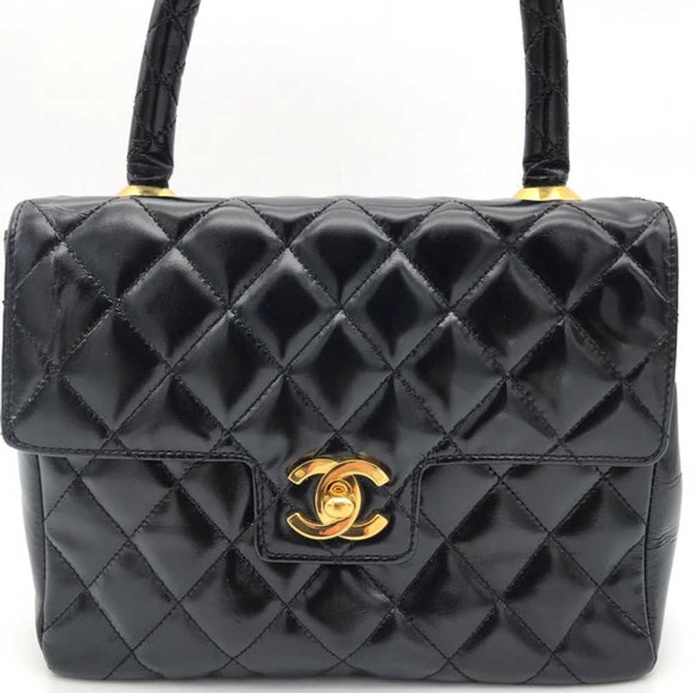 1994 Rare Chanel Mini Quilted Patent Top Handle. - image 3