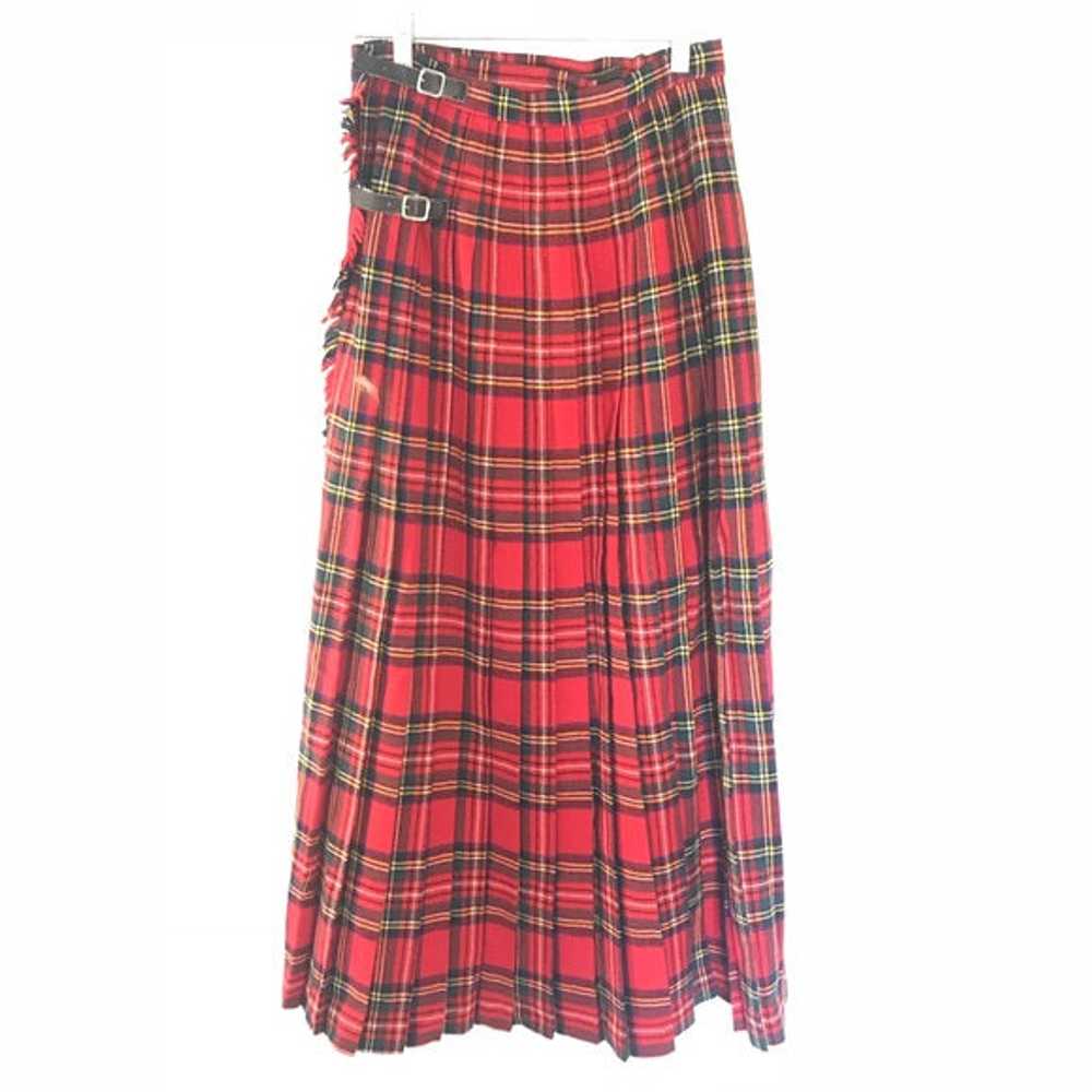 Vintage Real Scottish Plaid Maxi Skirt - image 1