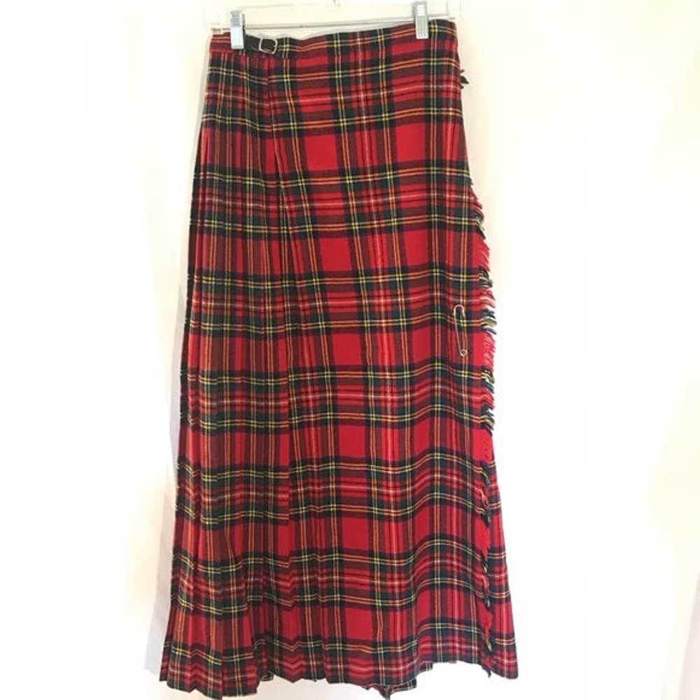 Vintage Real Scottish Plaid Maxi Skirt - image 3