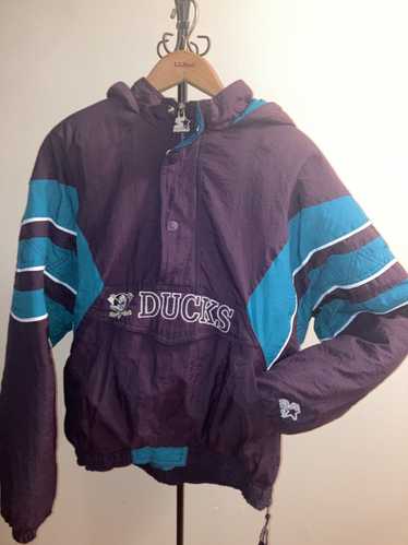 Vintage RARE 90s Anaheim Mighty Ducks Satin Jacket by Starter Size L