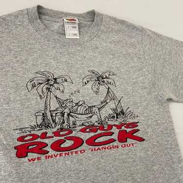 Vintage Vintage Old Guys Rock Graphics Grey Tee Sh