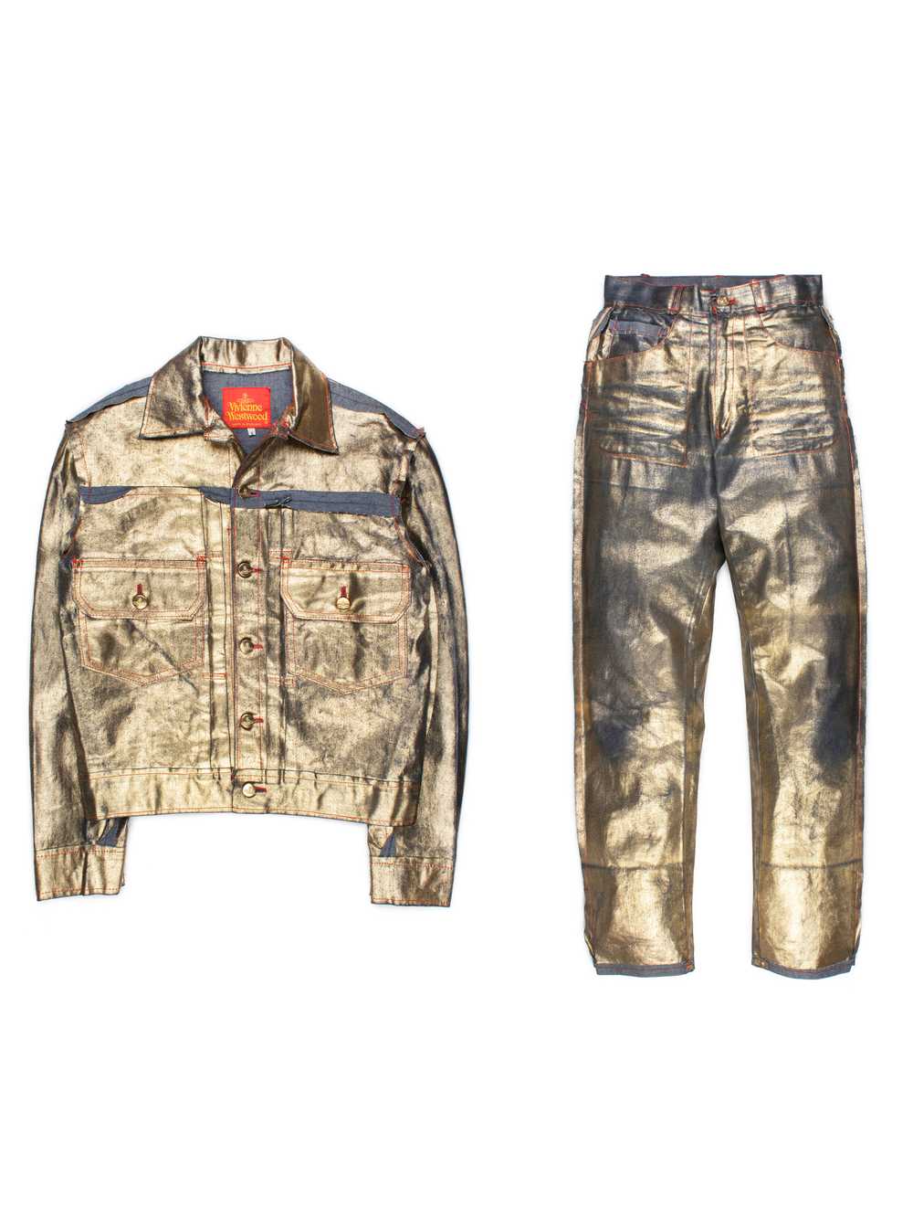 Vivienne Westwood SS1993 Gold Denim Set - image 1