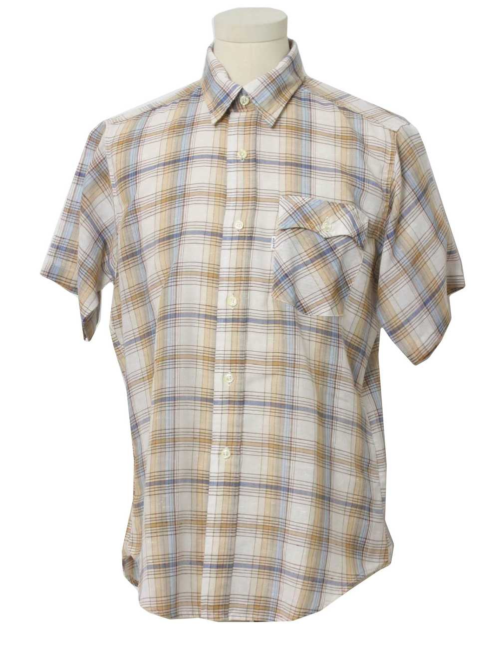 1980's Levis Mens Levis Western Style Plaid Shirt - image 1