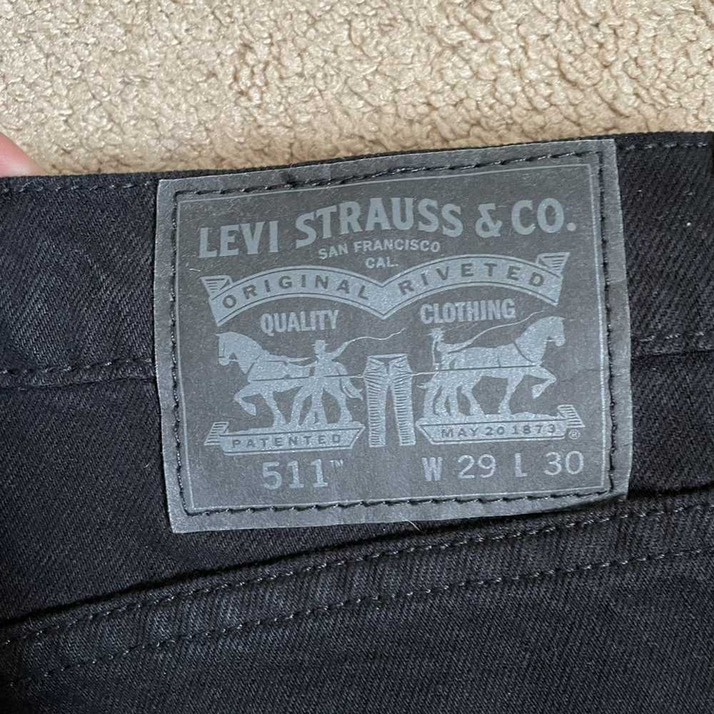 Levi's Levi’s 511 black distressed jeans 29x30 - image 3