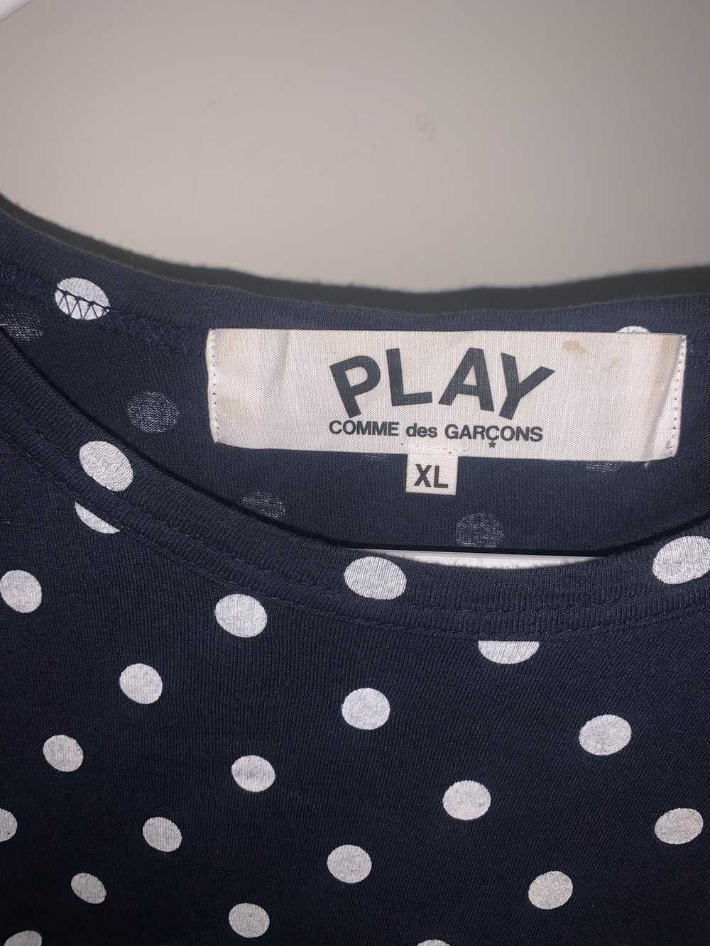Comme des Garcons Play L/S Blue Polka Dot Tee - image 2