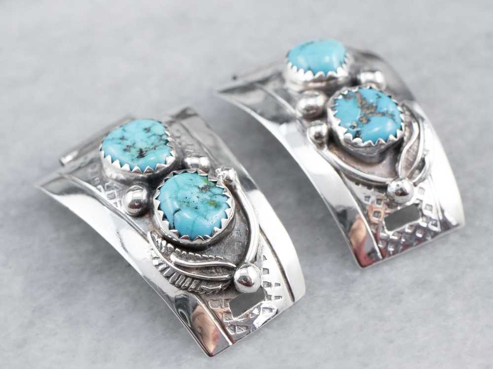 South West Style Sterling Silver Turquoise Watch … - image 1
