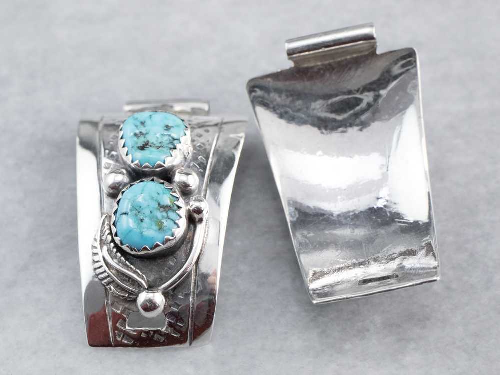 South West Style Sterling Silver Turquoise Watch … - image 8