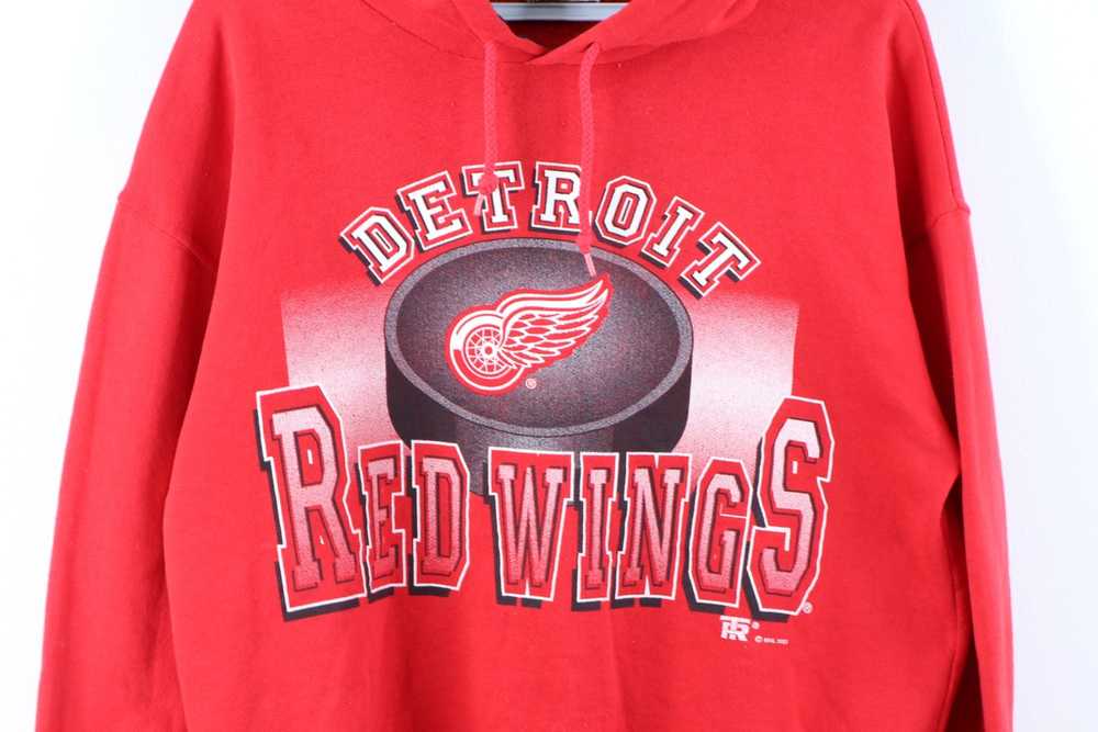 Vintage Vintage 90s Detroit Red Wings Hockey Hood… - image 4