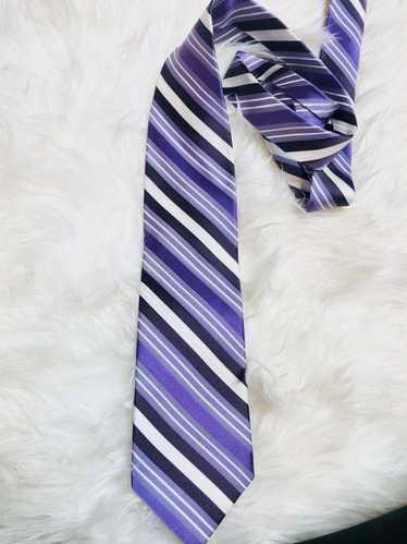 Chaps CHAPS Blue and White Mens Striped Tie