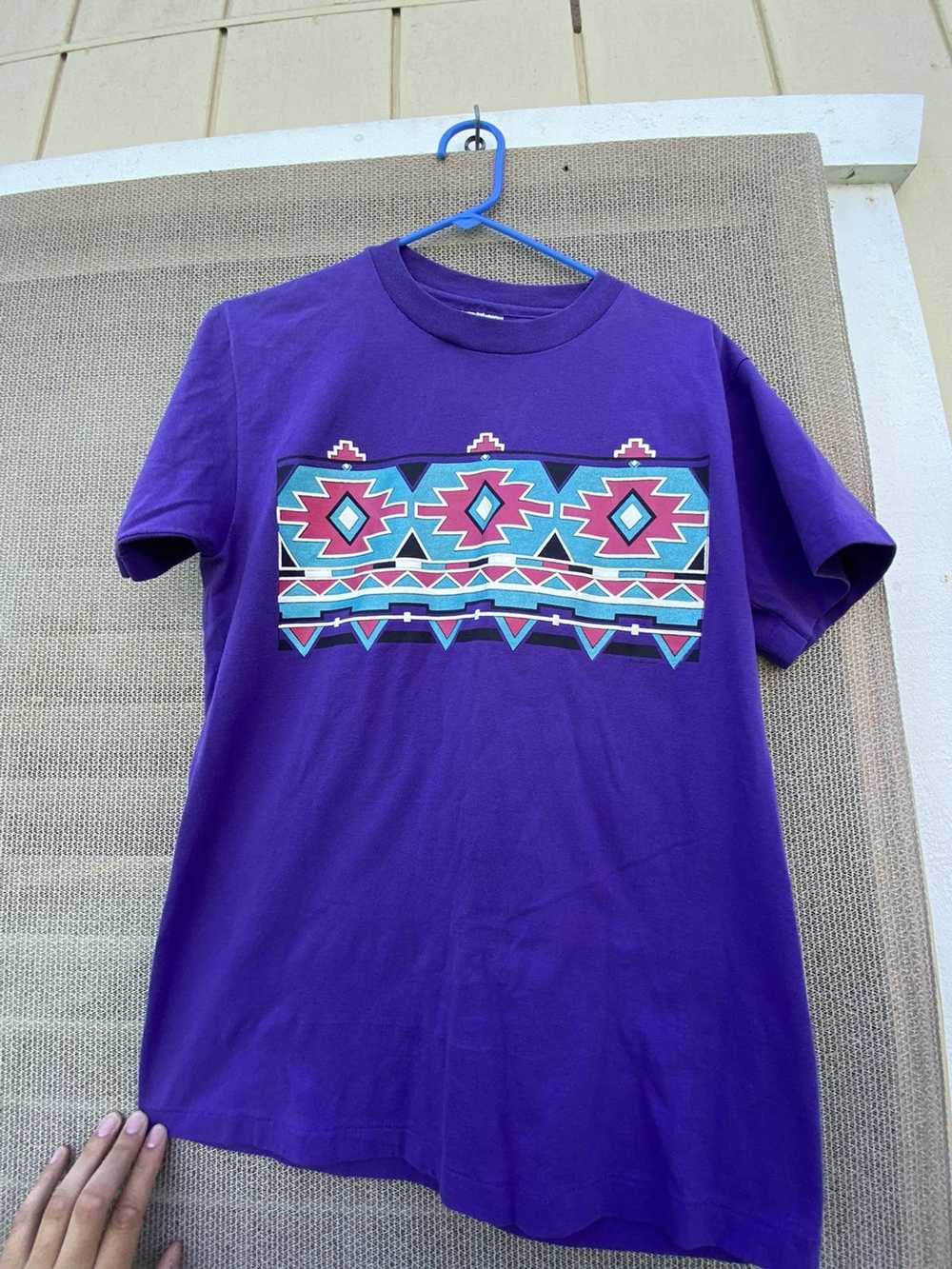 Vintage Vintage Single Stitch Aztec Print T shirt. - image 1