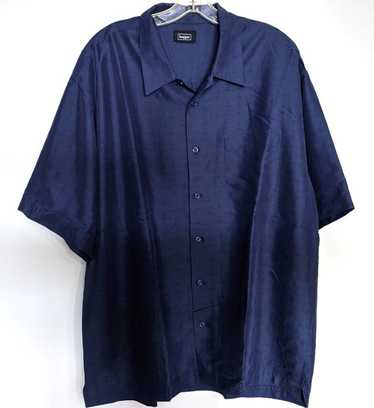 Haggar Haggar Short Sleeve Woven Button Up - Blue 
