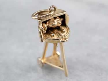 14K Gold Moving Rotisserie Grill Charm - image 1
