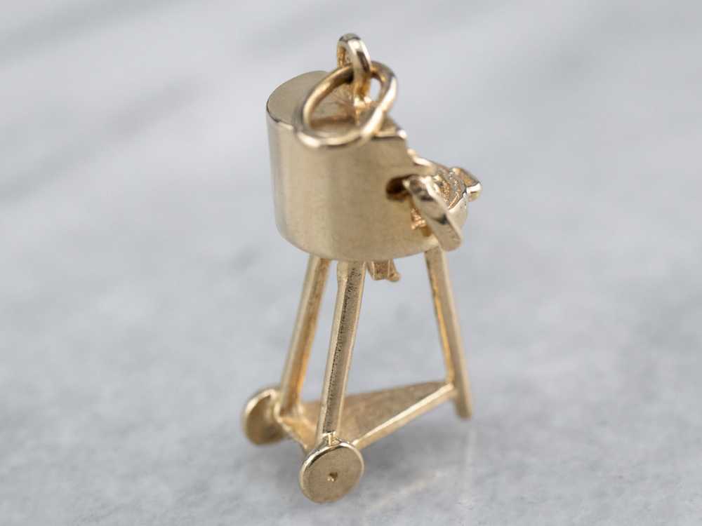 14K Gold Moving Rotisserie Grill Charm - image 3