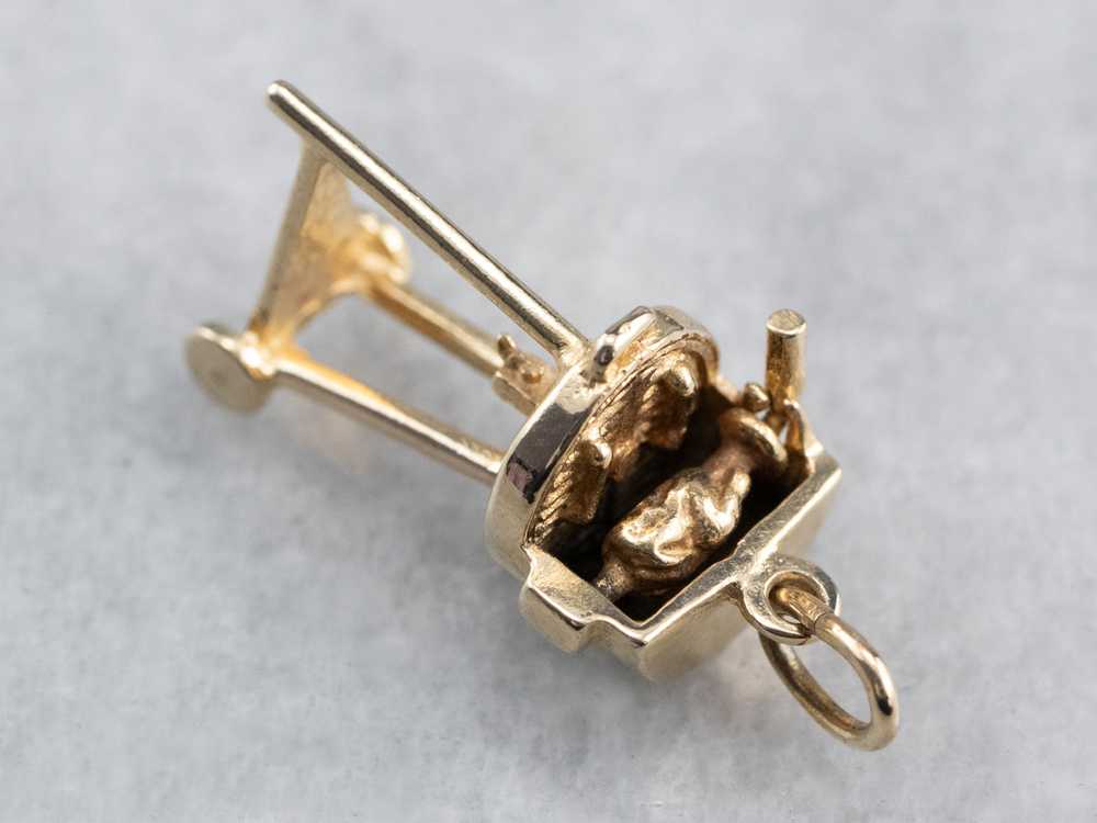 14K Gold Moving Rotisserie Grill Charm - image 5