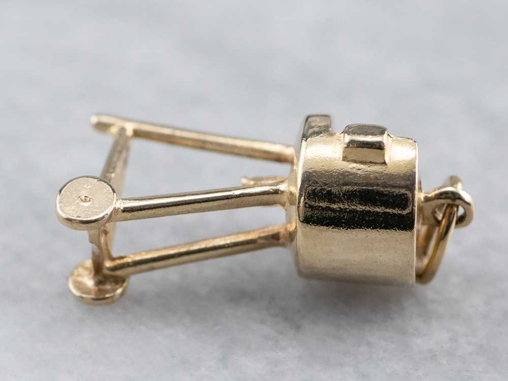 14K Gold Moving Rotisserie Grill Charm - image 6