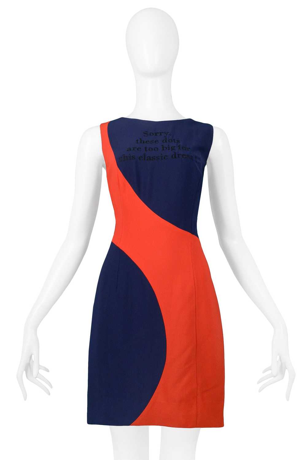 MOSCHINO COUTURE NAVY & RED BIG DOT DRESS - image 2