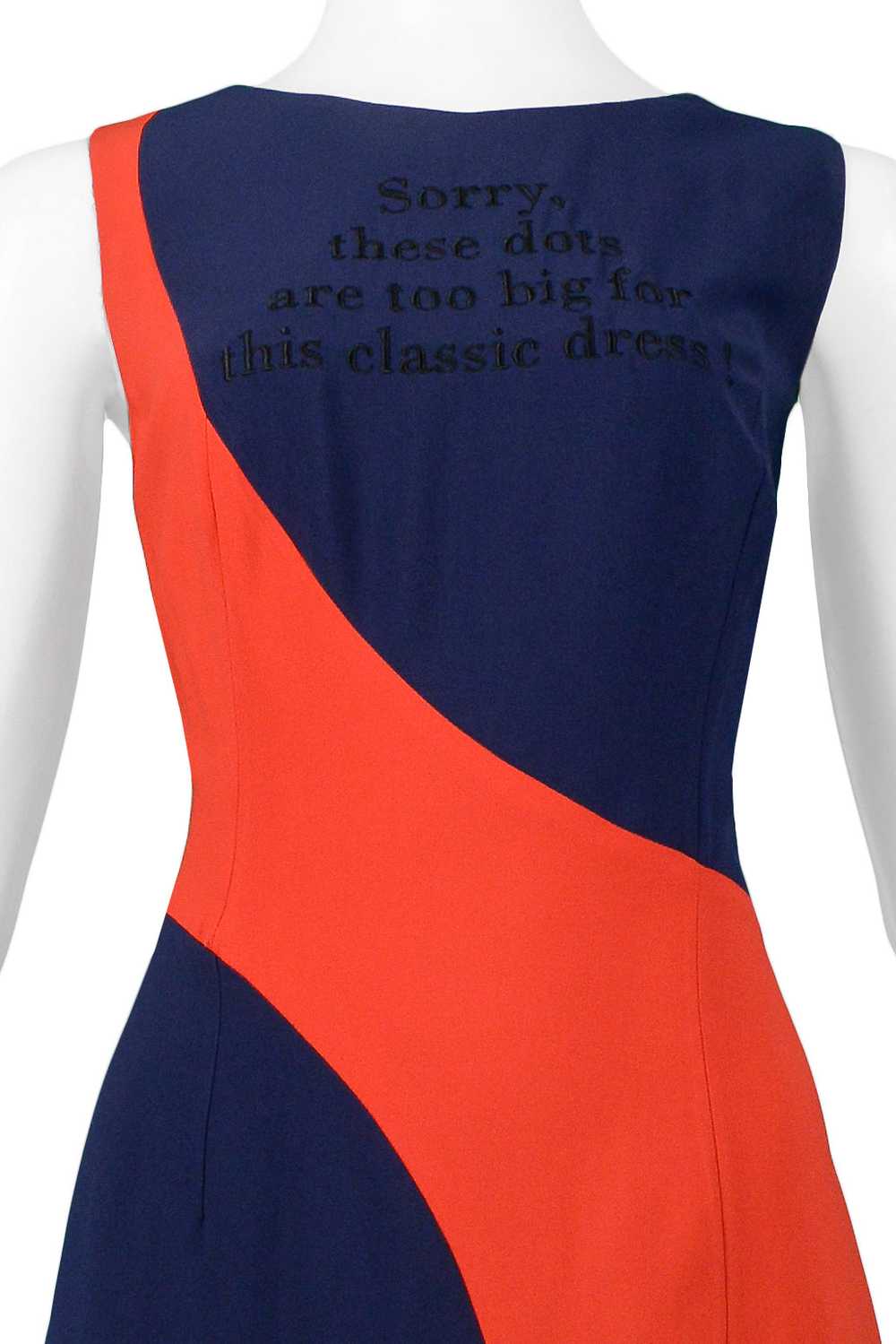 MOSCHINO COUTURE NAVY & RED BIG DOT DRESS - image 3
