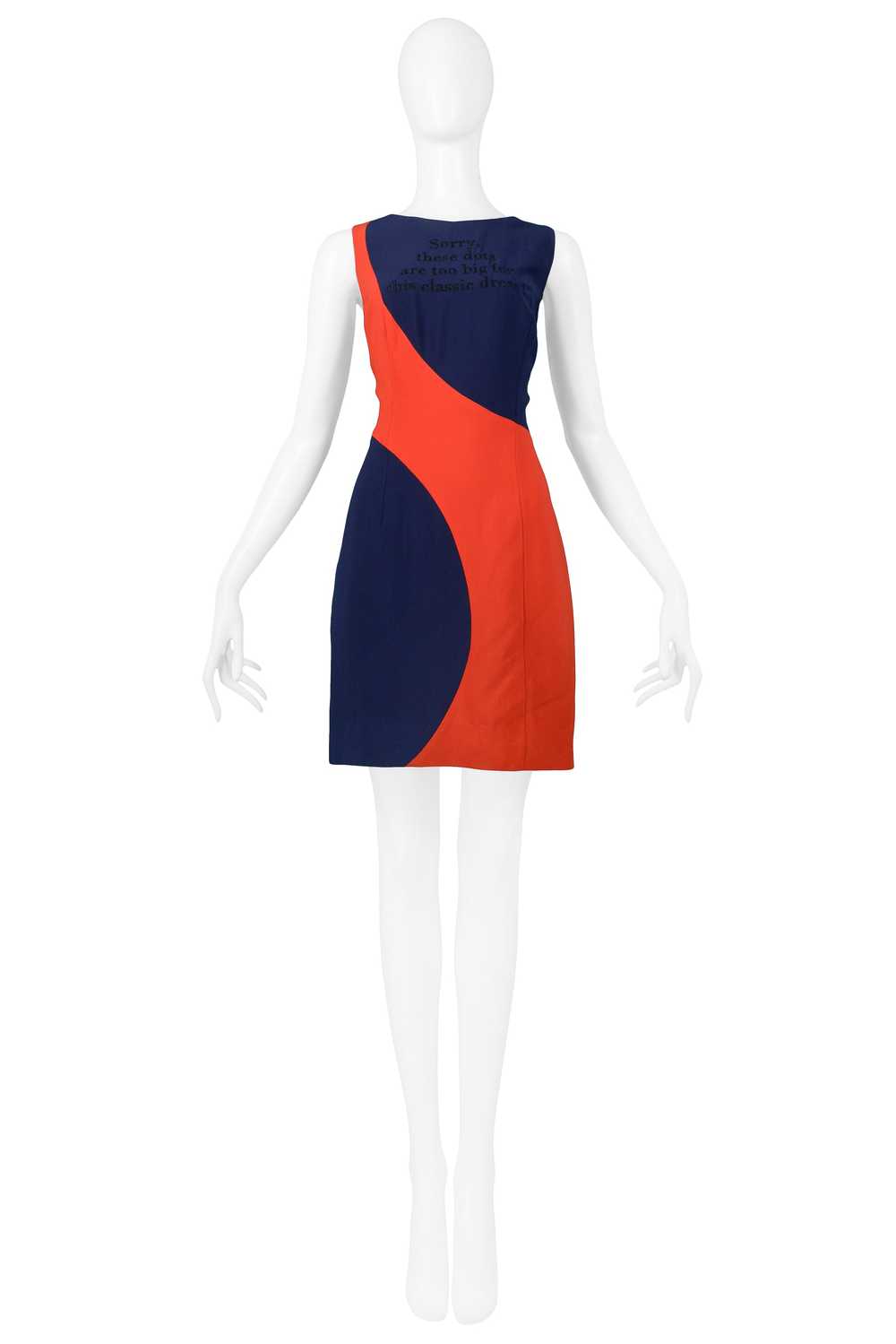 MOSCHINO COUTURE NAVY & RED BIG DOT DRESS - image 4
