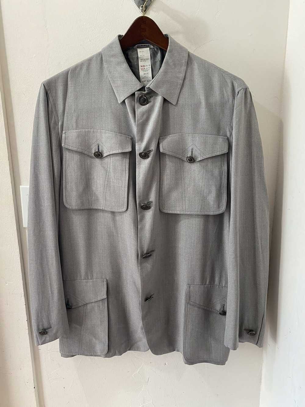 Versace Gianni Versace Grey Silk Jacket Late 80s/… - image 1