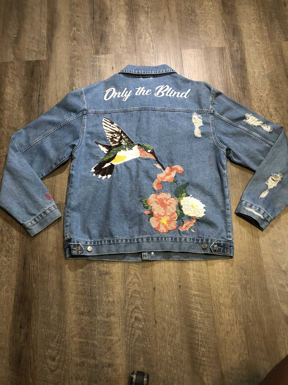 Only The Blind Embroided Hummingbird Denim Jacket - image 6