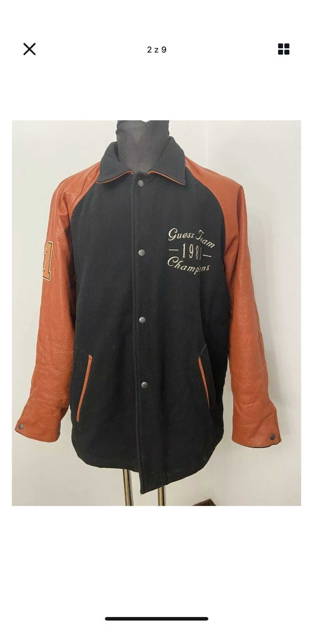 Guess × Leather Jacket × Vintage VTG Guess Jeans … - image 2