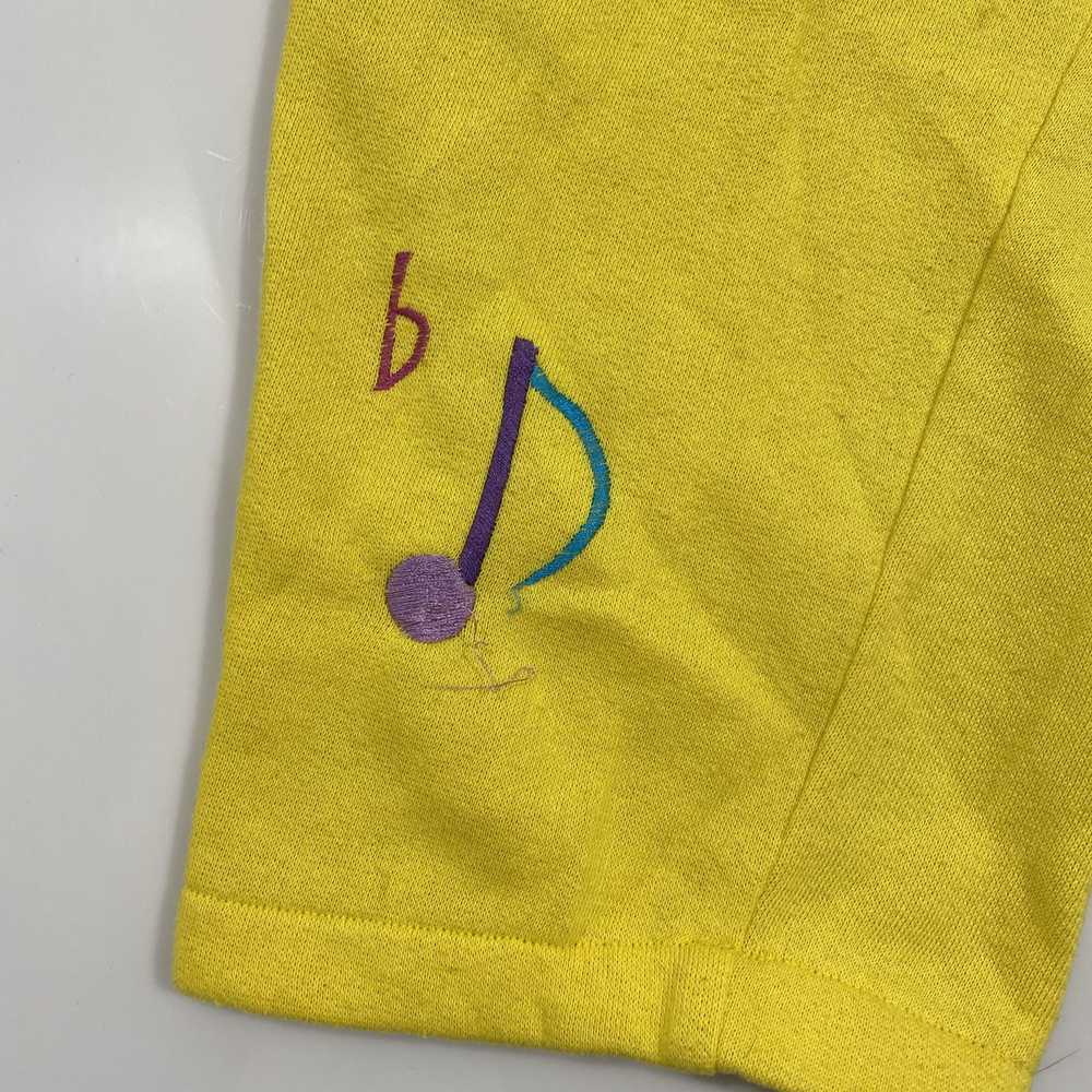 Vintage Vintage 90s Embroidered Music Notes Yello… - image 2