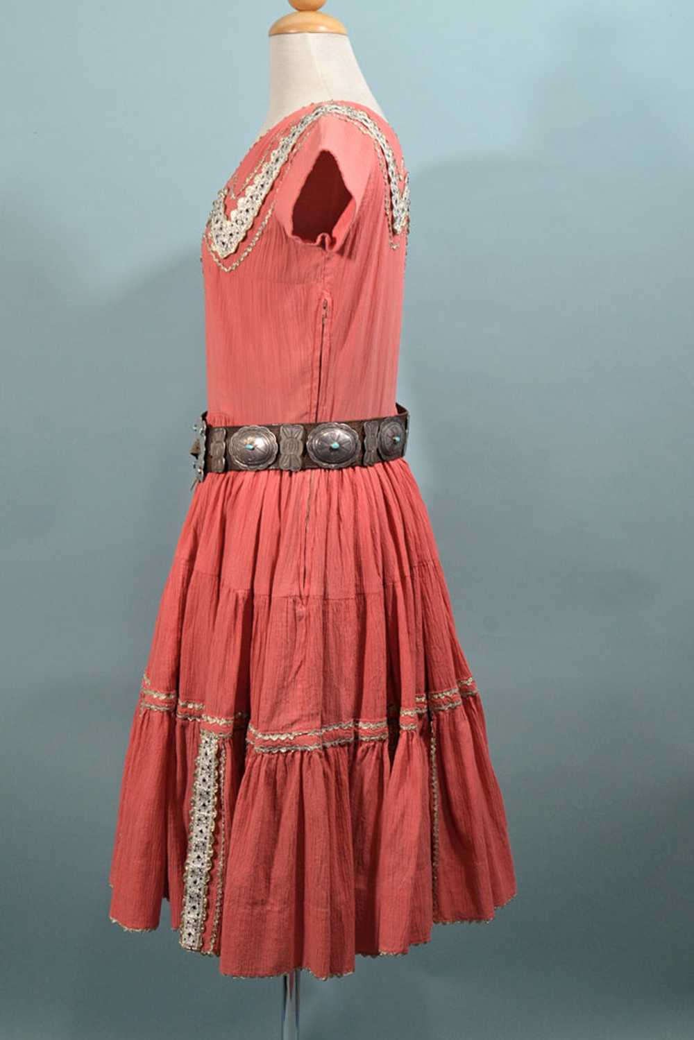 Vintage 50s Southwestern Patio Dress, Boho Square… - image 7