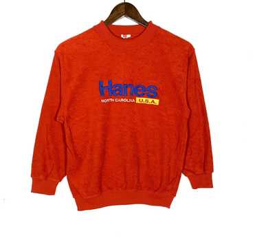 PICK Vintage Hanes Crewneck Sweater Famous Brand Hanes Big Logo