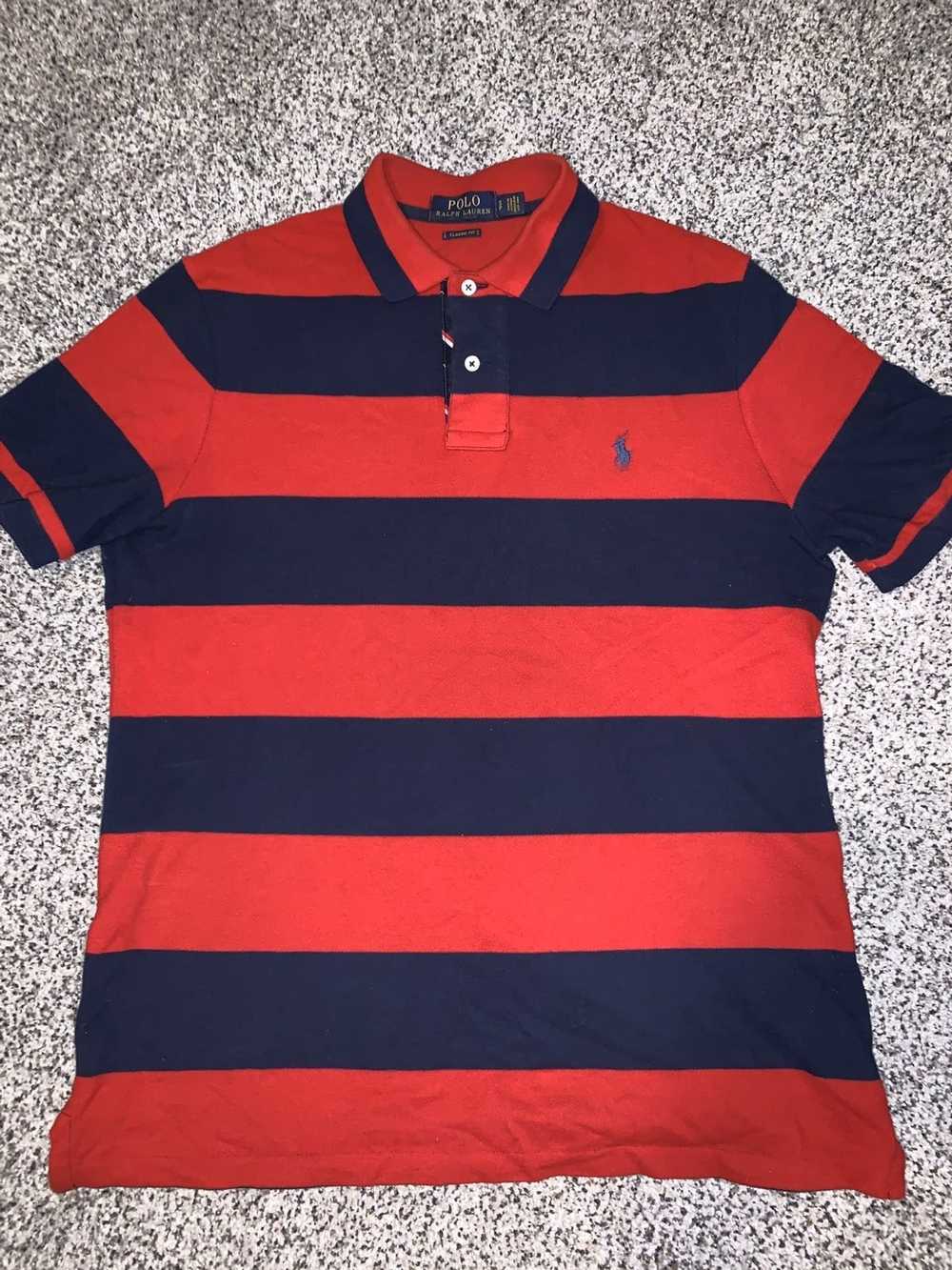 Polo Ralph Lauren Vintage Red and Navy Polo Shirt - image 1