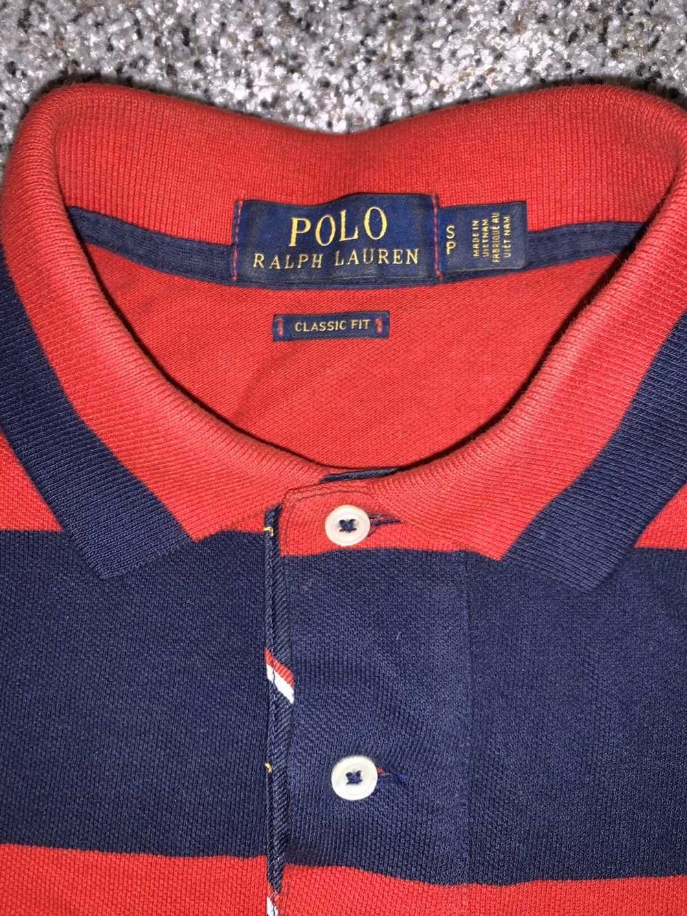 Polo Ralph Lauren Vintage Red and Navy Polo Shirt - image 4