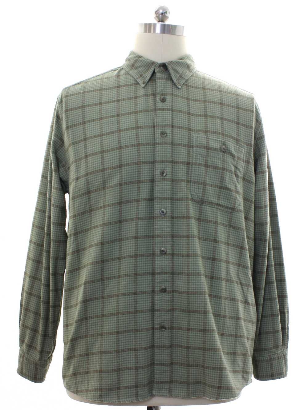 1990's Eddie Bauer Mens Plaid Flannel Shirt - Gem