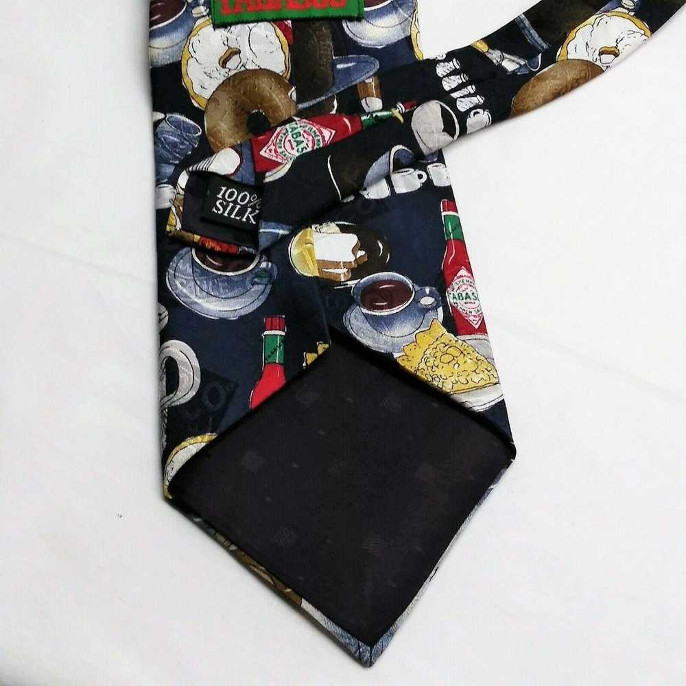 Tabasco Vtg Tabasco Necktie Tie Blue Breakfast Eg… - image 4