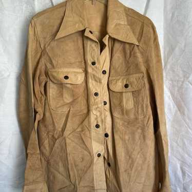 Vintage Amazing reversible tan leather snap up